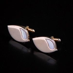 Vintage Modern Teardrop Cufflinks Gold Silver Tone